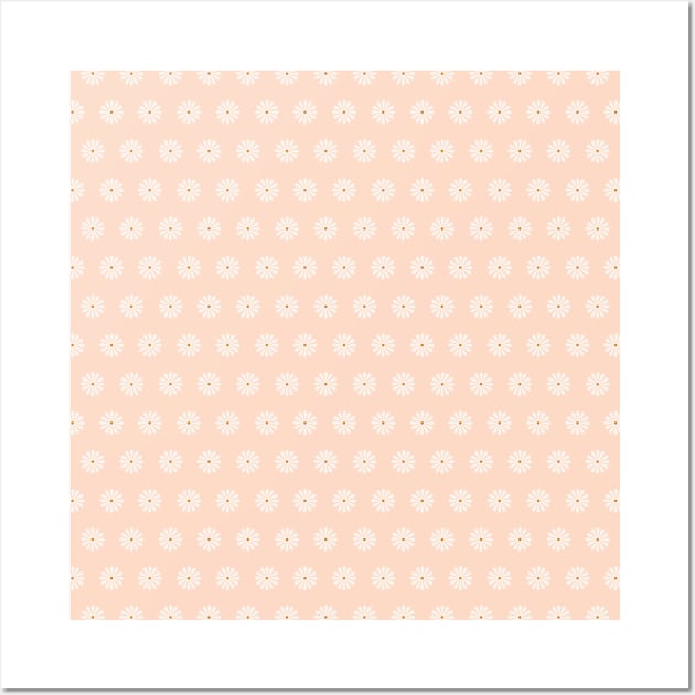 Ditsy Florals (Peach) Wall Art by Happy Mouse Studio